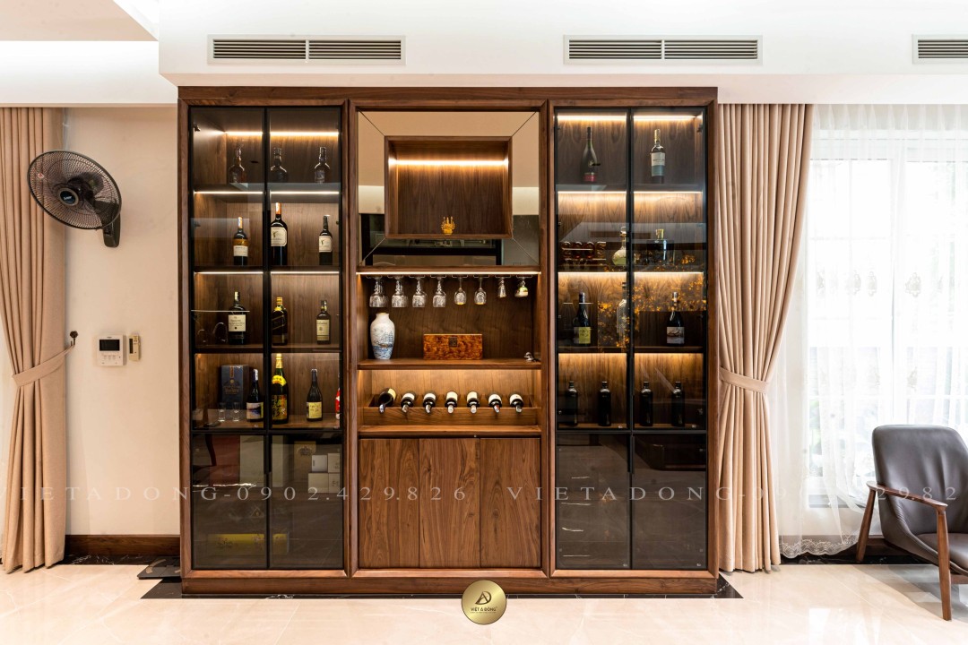 Tủ rượu gỗ óc chó TR - 14